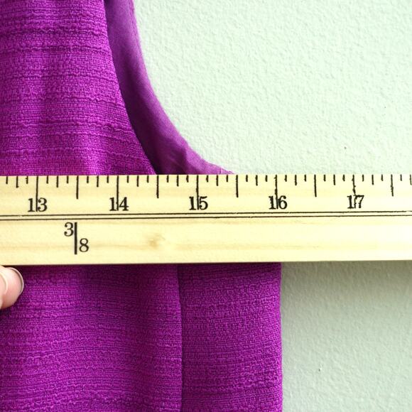 Loft Purple Sweetheart Neckline Shift Mini Dress With Pockets Women's Size 4 - Picture 8 of 10